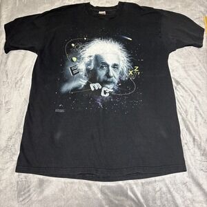 Fruit of the Loom Heavy Mens XXL Black Short Sleeve Albert Einstein Shirt